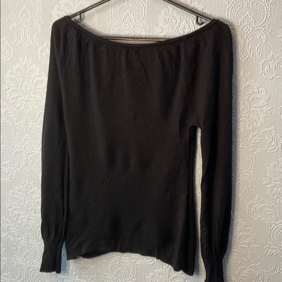 3/$20 Touch of Me black wide shoulder sweater - Picture 3 of 3